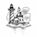 lighthouse and anchor tattoo design idea