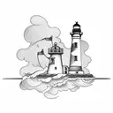 lighthouse and anchor tattoo design idea