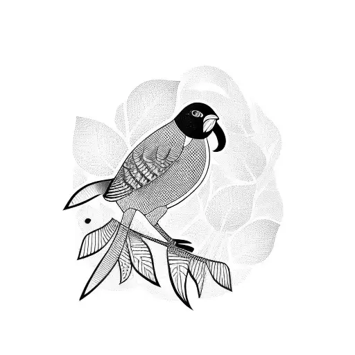 kokako bird with neck wattles tattoo design idea