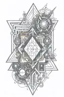 cyber sigilism tattoo design idea