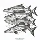 3 violent barracudas tattoo design idea
