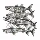 3 violent barracudas tattoo design idea