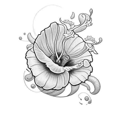 Baby hybiscus Mom hybiscus tattoo design idea