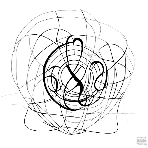 An abstract representation of a soccer field in the shape of a treble clef tattoo design idea