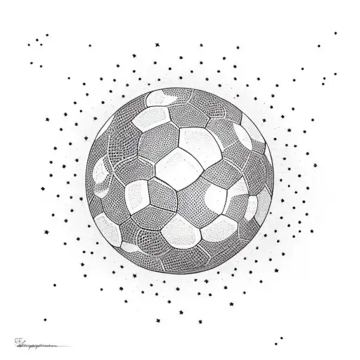 A constellation of stars forming a soccer ball in the night sky tattoo design idea