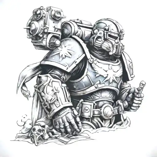 warhammer 40000 SPACE MARINE tattoo design idea