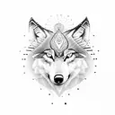 wolf with 3rd eye tattoo design idea