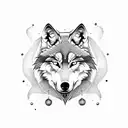 wolf with 3rd eye tattoo design idea