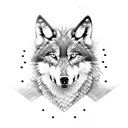 wolf with 3rd eye tattoo design idea