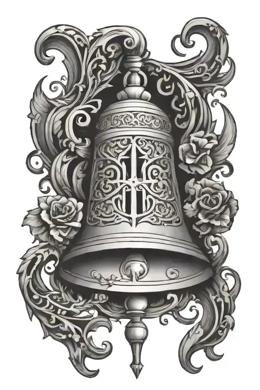 riverside bell symbol tattoo design idea