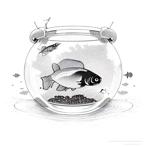 fish in a fishbowl but is an astronaut  tattoo design idea