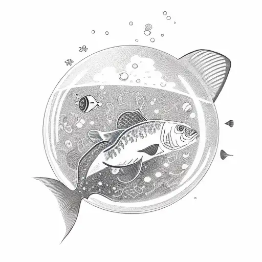 fish in a fishbowl but is an astronaut full body tattoo design idea