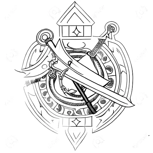 Roman soldier sword tattoo design idea