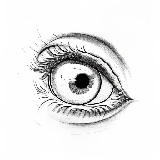 An eye with Nordic runes as the iris tattoo design idea