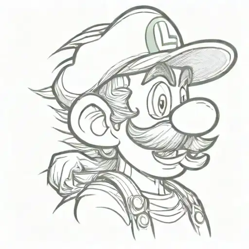 Simple Luigi tattoo design idea