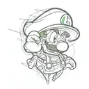 Simple Luigi tattoo design idea