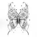 butterfly, semi colon tattoo design idea