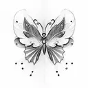 butterfly, semi colon tattoo design idea