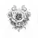 butterfly, rose, vine wrapping around tattoo design idea