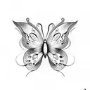 butterfly with semi colon body tattoo design idea