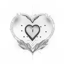 JIMONE spelled out vertically with a heart tattoo design idea