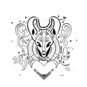 JIMONE spelled out vertically with a heart tattoo design idea