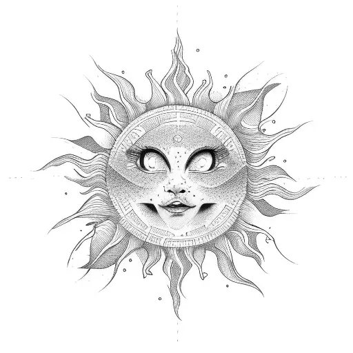 sun, water, miracle, gift from god tattoo design idea