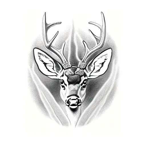 Buckeye leaves whitetail deer turkey buckeye nuts Ohio state red gray black tattoo design idea