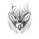 Buckeye leaves whitetail deer turkey buckeye nuts Ohio state red gray black tattoo design idea