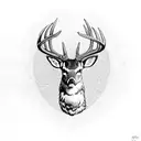 Buckeye leaves whitetail deer turkey buckeye nuts Ohio state red gray black tattoo design idea