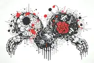 right vs left brain with neurodivergence tattoo design idea