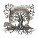 family tree  G M N E tattoo design idea