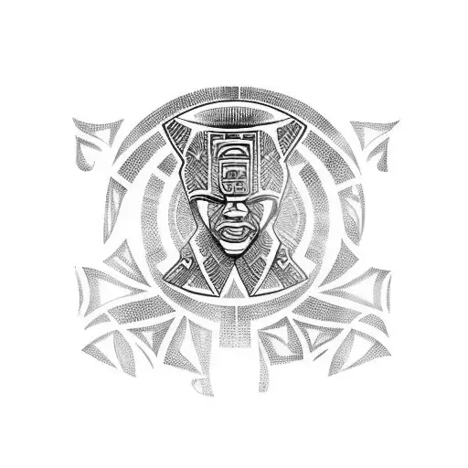 taino tribal sleeve tattoo design idea