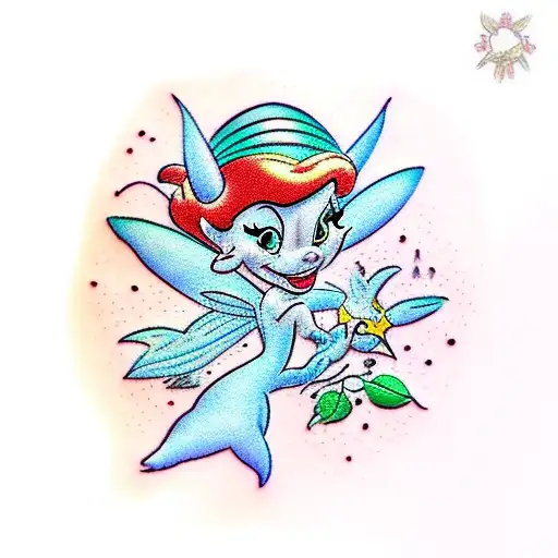 Disney tinkerbell yasmin simba tattoo design idea