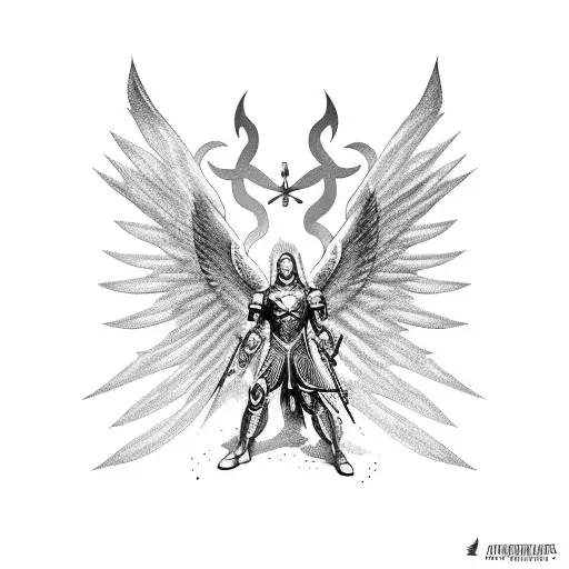 archangel heroes of might and magic tattoo design idea