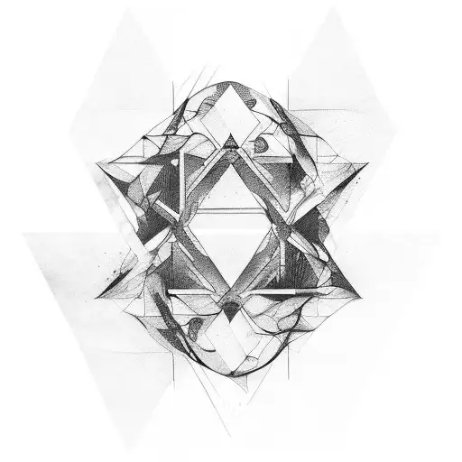Linkin Park album cover merged with geometric shapes tattoo design idea