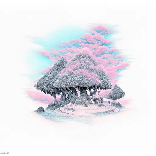 Pink skies twisted up with the blues tattoo design idea