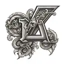 letter M J tattoo design idea