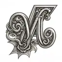 letter M J tattoo design idea