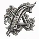 letter M J tattoo design idea