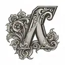 letter M J tattoo design idea