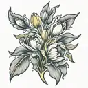 tulips with flor de maga    tattoo design idea
