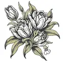 tulips with flor de maga    tattoo design idea