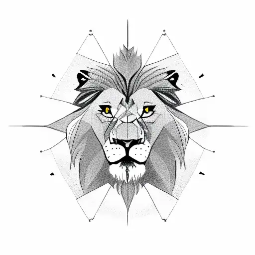 father lion baby lion  with compass tattoo design idea