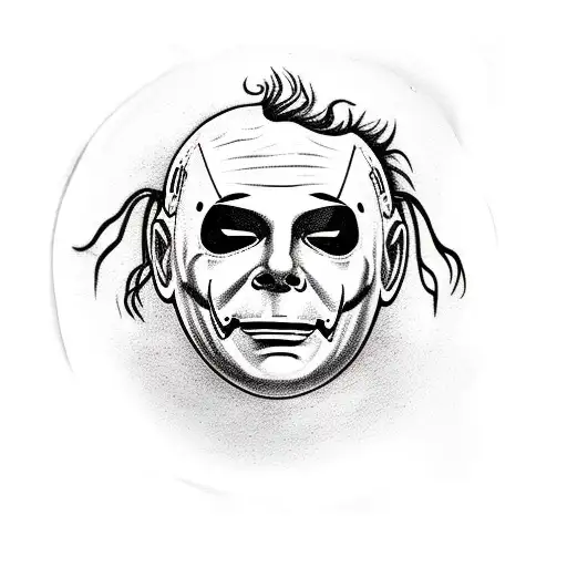 michael myers with pumpkins tattoo design idea