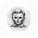 michael myers with pumpkins tattoo design idea