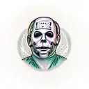 michael myers with pumpkins tattoo design idea