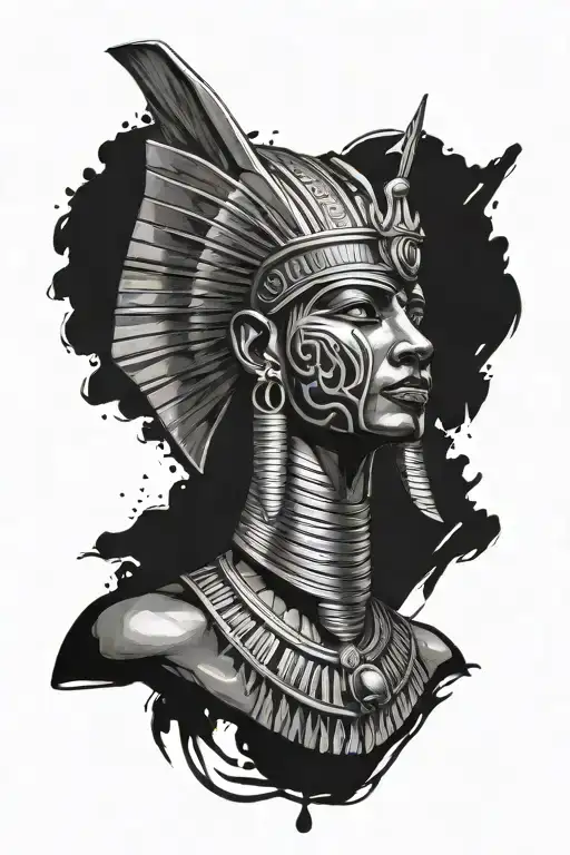 AFRICAN PHARAOH tattoo design idea