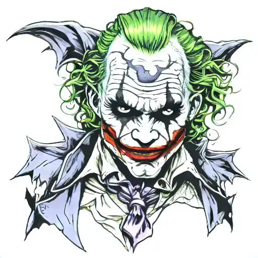 Heath Ledger Joker why so serious tattoo design idea