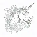 a unicorn smoking a joint surrounded by rainbow   tattoo design idea